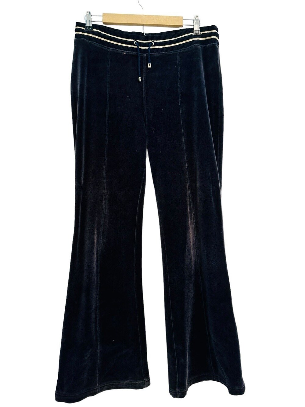 Escada Velour Track Pants Women's 44 US Large Black Bootcut Flare Lounge Vintage